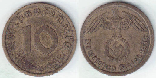 1939 A Germany 10 Pfennig A001819.
